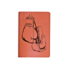 Обложка на паспорт "Боксерские перчатки", рыжая