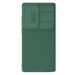 Чехол зеленого цвета (Dark Green) с защитной шторкой для камеры от Nillkin на Samsung Galaxy S25 Ultra, серия CamShield Pro Case