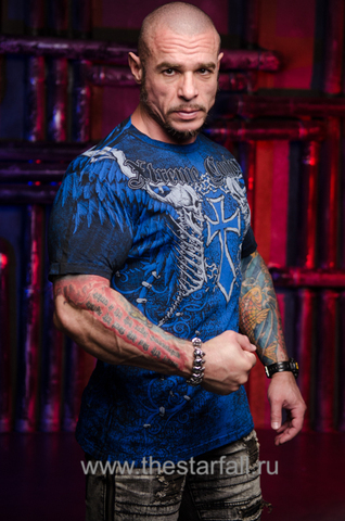 Xtreme Couture | Футболка мужская AFTERSHOCK Blue X1936I от Affliction правый бок