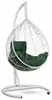 Подвесное кресло-кокон SEVILLA COMFORT белое, зеленая подушка (Laura Outdoor)