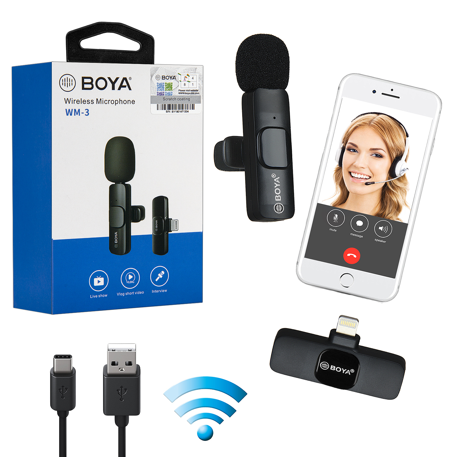 Беспроводной петличный микрофон BOYA WM-3 Lightning (черный) – купить ...