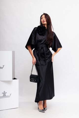 SHADE Костюм атласный струящийся в стиле кимоно