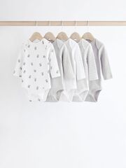 Боди с длинным рукавом для малышей Next K79-966, 5 шт., Белый, Серый