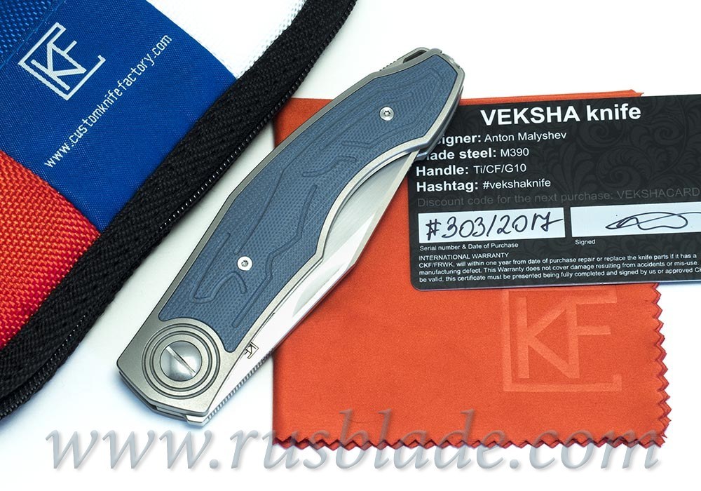 CKF Veksha (Belka) knife (G10 blue)