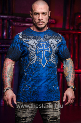 Xtreme Couture | Футболка мужская AFTERSHOCK Blue X1936I от Affliction перед