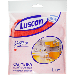 Салфетка хозяйственная Luscan из микрофибры универ 200г/м2 30х30см красная