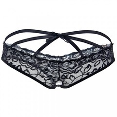 Стринги с доступом Black Bow, 3XL