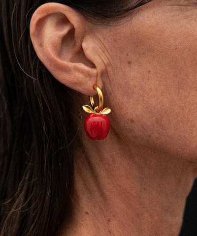 Моносерьга APPLE HOOP RED