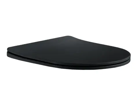Aquatek AQ0004-MB AQ0004-MB ЕВРОПА тонкое сиденье с механизмом плавного закрывания, черное матовое, подходит к унитазу AQ1900/AQ1904