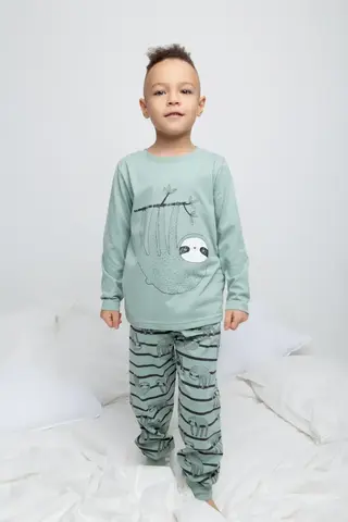 пижама  для мальчика  К 1606/холодная мята,ленивцы