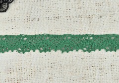 Кружево хлопковое/Тесьма вязаная 20.01.119, ш. 2 см, зелёный