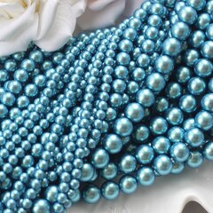 Майорка васильково-синяя 6 мм, 1 нить, МА175