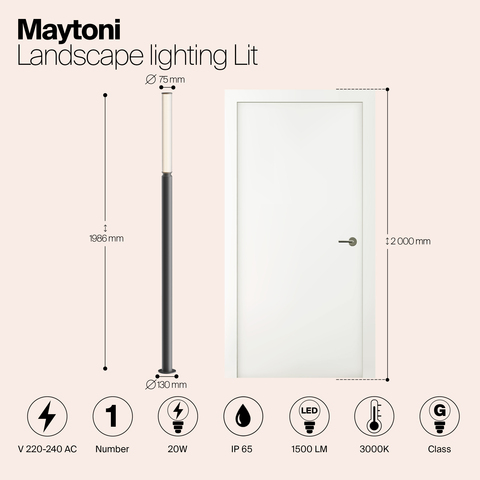 Ландшафтный светодиодный светильник Maytoni Lit O593FL-L20GF3K