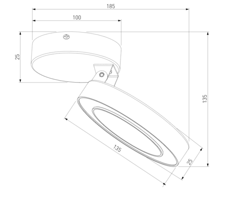 Накладной светодиодный светильник Spila черный 12W 4200К 25105/LED