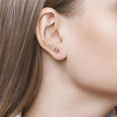 026580 - Серьги-зажимы ЗВЕЗДЫ из комбинированного золота 585 пробы