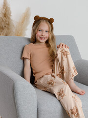 пижама  для девочки  К 1636/пралине,милые мишки