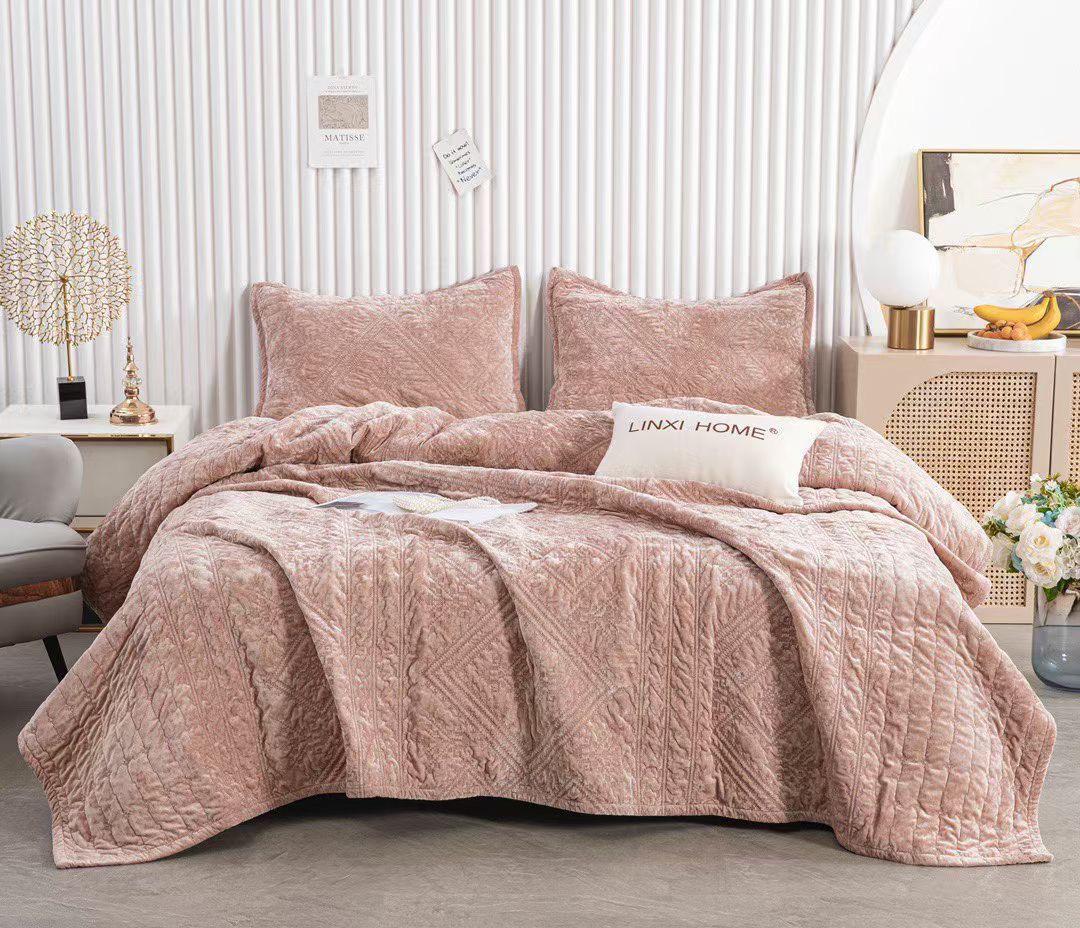 Покрывало Велюр 230х250 Пудра