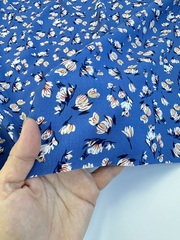 Вискоза штапель Лютики на синем фоне