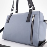 Сумка Саломея 1105 гладкий серо-голубой + черный