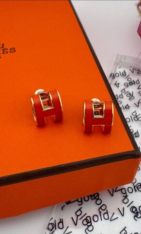 Серьги пусеты HERMES качество yellow VGOLD