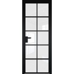 Алюминиевая дверь 4AG чёрная матовая RAL9005 остеклённая