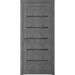 Купить Межкомнатная дверь экошпон Вена бетон темный стекло графит