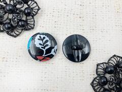 Пуговицы костюмные "Листик", d 2,5 см, чёрный