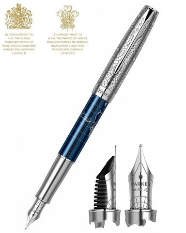 Ручка перьевая Parker Sonnet Atlas SE18 Blue Silver CT (2054838)