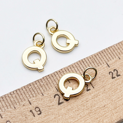 Подвеска Буква Q, цвет золото, размер 12,5*8,5 мм, цена за 1 шт