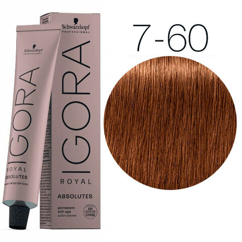 Schwarzkopf Igora Absolutes 7-60 (Средний русый шоколадный натуральный) -  Стойкая крем-краска для окрашивания зрелых волос