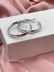Серьги кольца серебристые