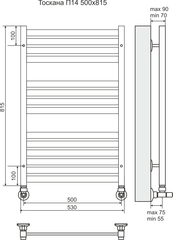 Полотенцесушитель Тоскана П14 500*815 (6+4+4) Терминус