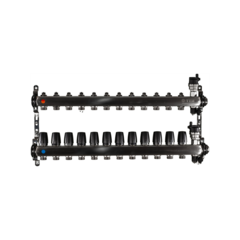 Коллектор из нержавеющей стали для отопления без расходомеров TIM 1" - 3/4" Евроконус - 12 выходов