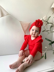 Боди лапша с длинным рукавом и крылышками, Красный