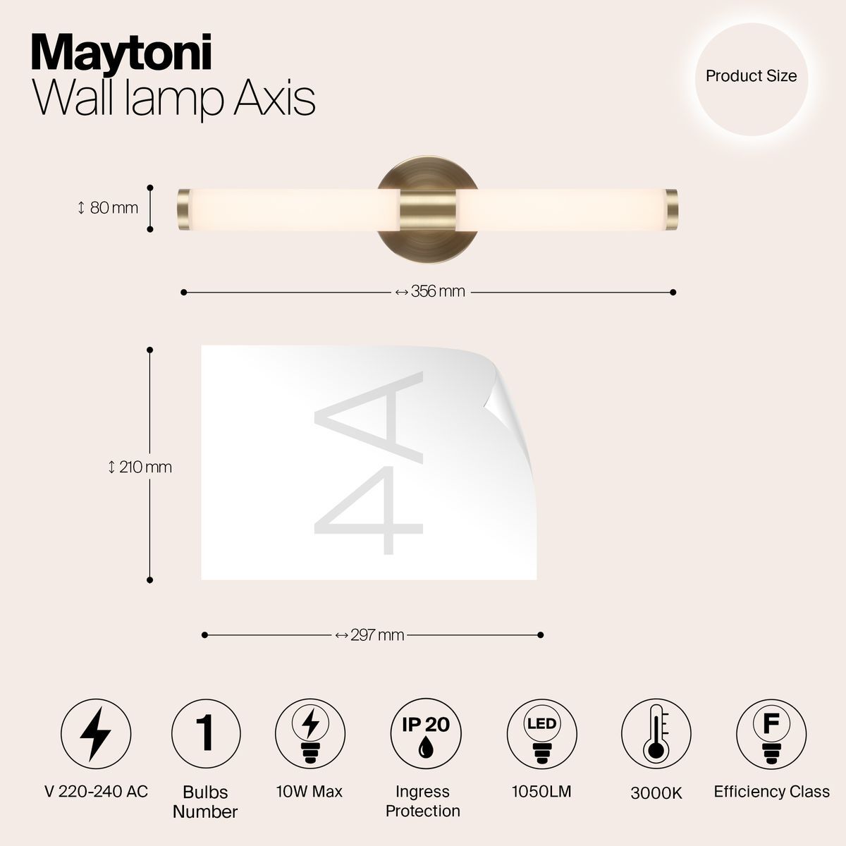 Настенный светильник Maytoni Modern Axis MOD106WL-L10G3K