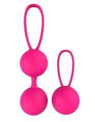 Набор розовых вагинальных шариков PLEASURE BALLS & EGGS DUO BALL SET - 