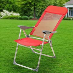Кресло складное пляжное 60х60х112 см, красное, 100 кг, Green Days, YTBC048-3