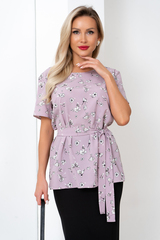 Блузка Элиза (розовый/цветы) Б11-253/2 Nikol