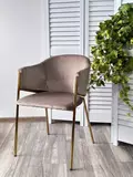 фото 1 Стул DILL BLUVEL-40 BEIGE, велюр/ золотой каркас М-City на profcook.ru
