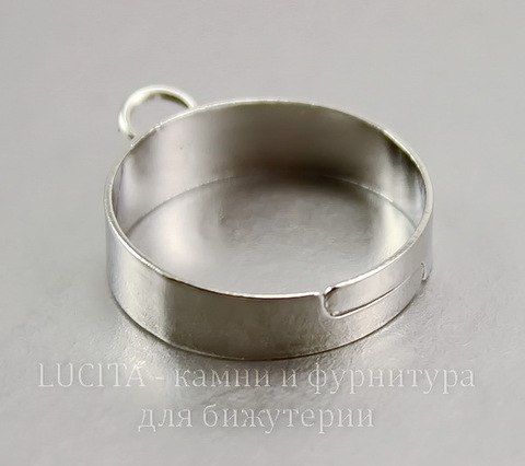 Основа для кольца с петелькой (цвет - античное серебро)
