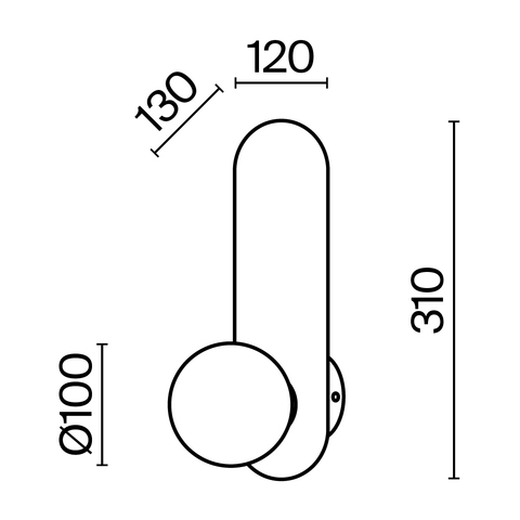 Настенный светильник Maytoni Bao MOD419WL-01G