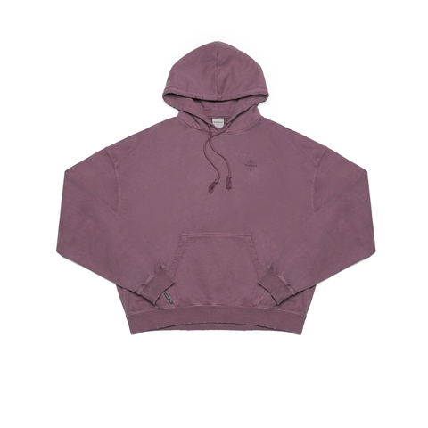 Худи Nothomme Monterest Vintage Washed Distressed Hoodie "Black Plum Purple Spot"