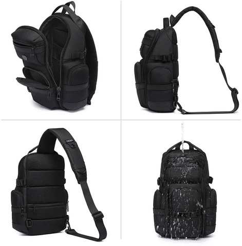 Картинка рюкзак однолямочный Ozuko 9808 Blue - 4