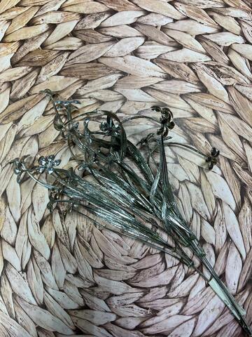 Кустик декоративный №5 35см цвет серебро