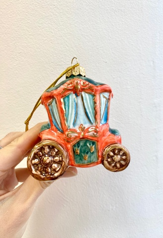 Ёлочная игрушка Карета зеленая