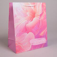 Пакет подарочный M вертикальный, Акварель, МИКС, 26*32*13 см (Д*В*Ш), 1 шт.