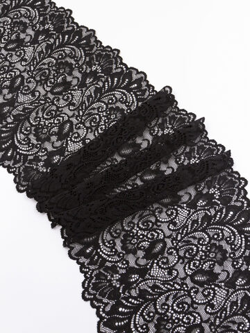 Эластичное кружево черное ширина 20 см