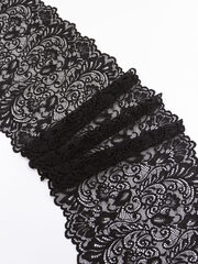Эластичное кружево черное ширина 20 см