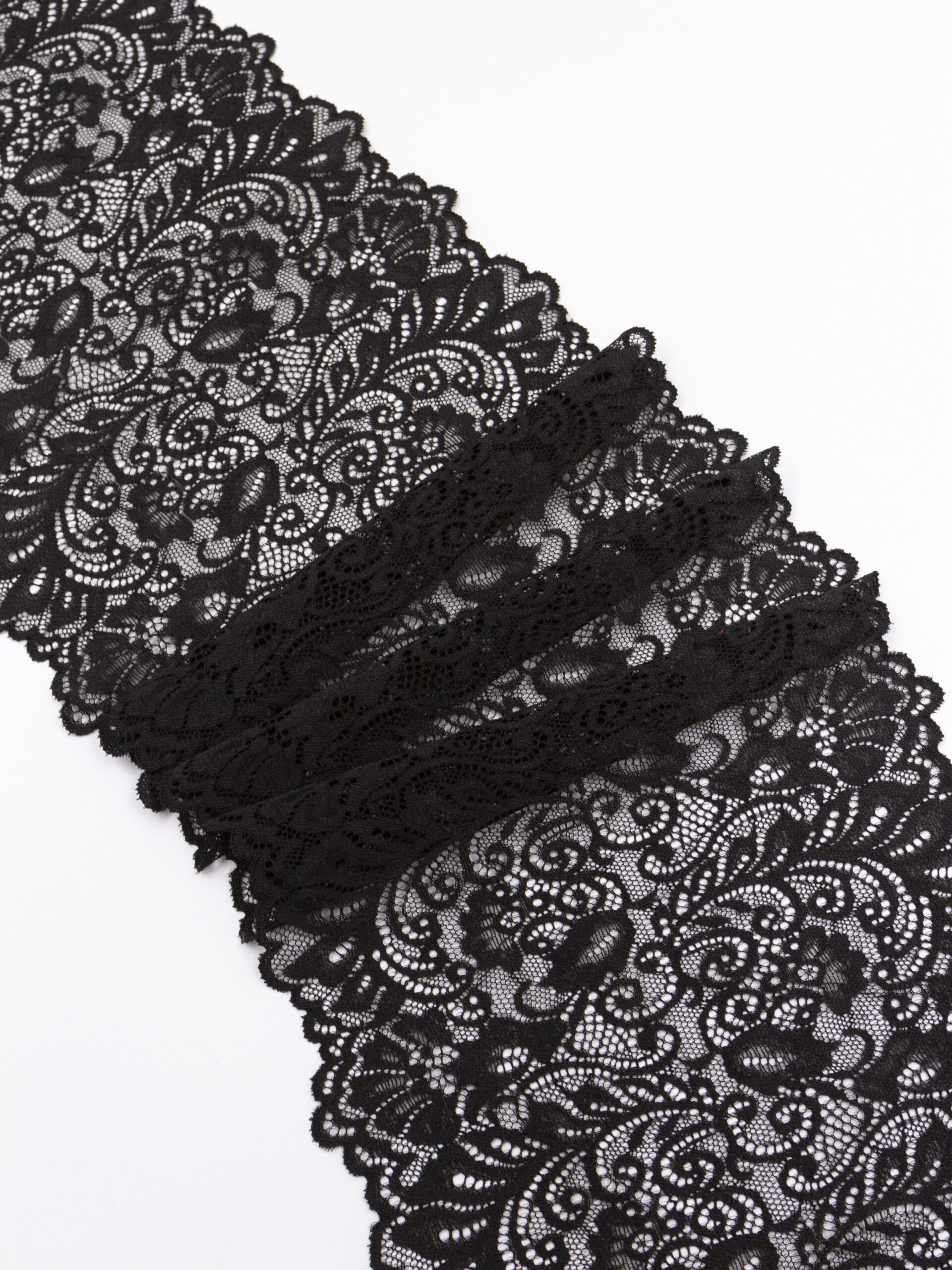 Эластичное кружево черное ширина 20 см