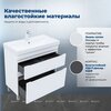 Aquanet 348182 Тумба с раковиной Слим 80 напольная 2 ящ. цв.белый сатин (348182)